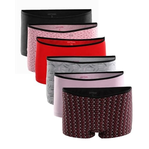 Cottonil Pack of 6 Cottonila Hot Short Panties Underwear for Women Underpants