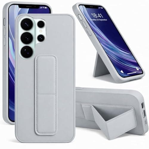 back Cover Magnetic Kickstand Case for Samsung Galaxy S26 ULTRA — Shockproof Soft Silicone Cover with Camera Protection & Hands-Free Stand Galaxy S26 ULTRA (Gray) Cellular phone case
