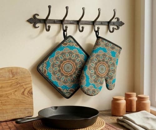 Generic 2-in-1 Kitchen Glove Set,Contains 2 pieces:, Padded gloves,Padded tongs, High-quality imported product .db