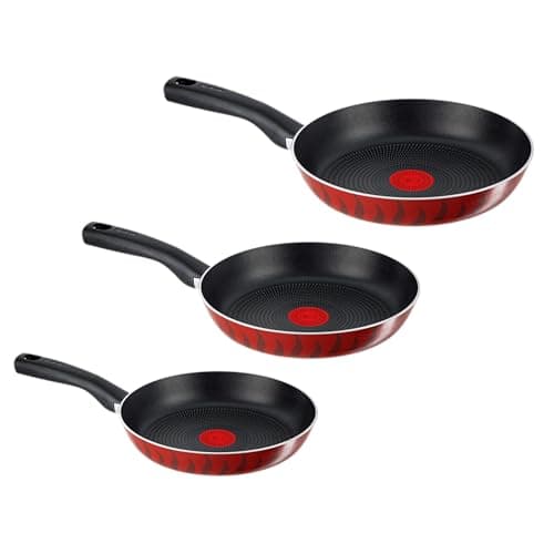 Tefal Tempo Fry Pan Set, Size (16-20-24) cm, Red - 220099992