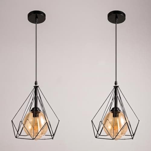 El Rawda Set of 2 Modern Single Pendant Ceiling Lights Stylish Contemporary Hanging Lamps for Home and Commercial Spaces Light fixture