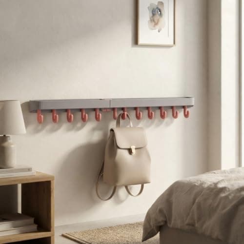 Multipurpose Rotating 8-Hook Wall Hanger with Strong Double-Sided Adhesive Mobile Storage Hook Rack for Kitchen Bathroom and Narrow Space Organization