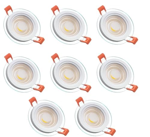 LED Ceiling Spots, 8 Pieces, 6W, 3 Color Temperature(3000K-6000K), Round Design, Indoor Lighting Light fixture