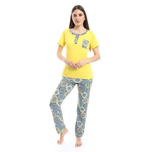 CAESAR Womens Women Pajama Set With Pants Women Pajama Set With Pants