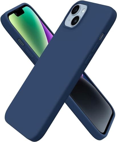 ELMO3EZZ Compatible with iPhone 14 Plus Case 6.7", Slim Liquid Silicone 3 Layers Full Covered Soft Gel Rubber Case Cover 6.7 inch-Storm Blue Cellular phone case