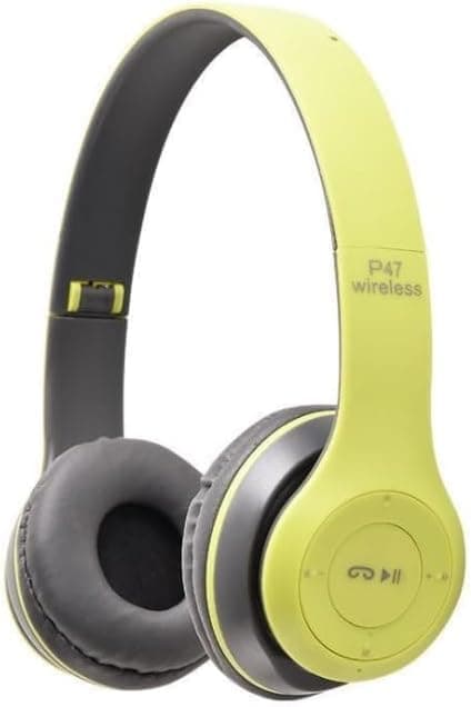 Wireless Gaming Headset High Quality Wireless Headphones P47 Foldable Headset for Mobile Phone or Computers Support SD Card (Green)