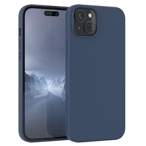 EAZY CASE - Silicone Case for iPhone 15 Plus Silicone Case Blue Soft Shockproof Mobile Phone Case iPhone 15 Plus Protective Case with Camera Protection Thin Premium Protection Cover TPU Phone Bumper Cellular phone case