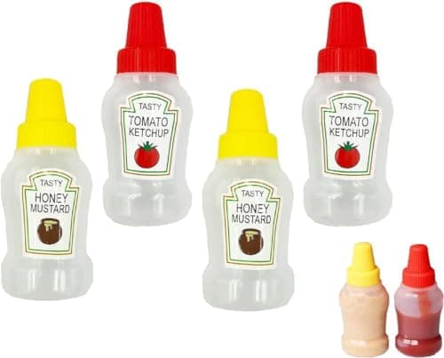 Mini Ketchup Bottles with Secure Screw Caps, 25ml Squeeze Bottles, Convenient Containers for Travel, BBQ, Hiking, Lunch Bags for Kids and Adults, Get It Now from Al-Israa (4)