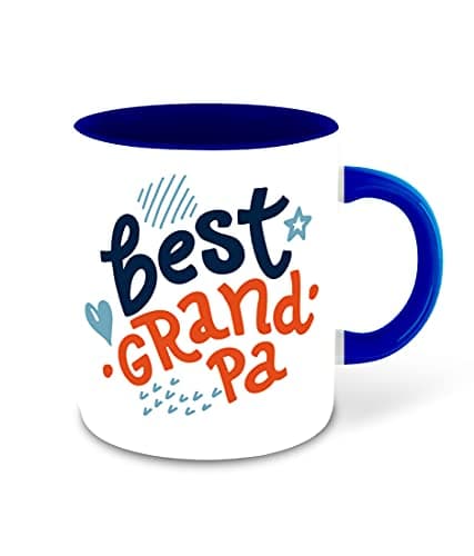 DecorVecor Grandfather Inspired Printed Designer Dark Blue Inner Color Ceramic Coffee Mug (Grandpa, Grandparent, Gift for Grandpa, Birthday Gift, Best Gift) Multi- 12 Drinking cup