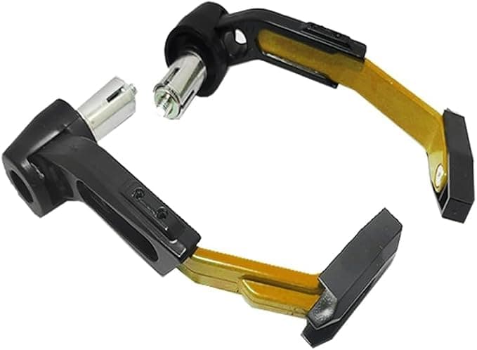SACAR Motorcycle Carbon Metal Brake and Clutch Lever Protector – Stylish and Lightweight Sport Design (2 Pieces, Black in Gold) Auto part