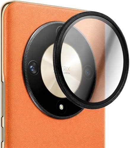 Camera Lens Protector for Honor X9C/ X9B Accessories, 9H Tempered Glass Metal Ring Camera Cover Screen Protector, Case Friendly, Anti Scratch, Black