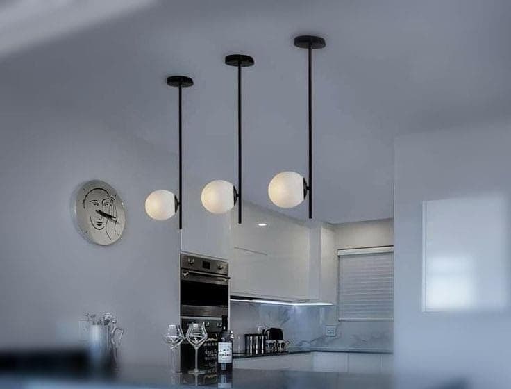 Generic Pendant Light 3 Bulb Without Bulbs 60x15x60cm Black Light fixture