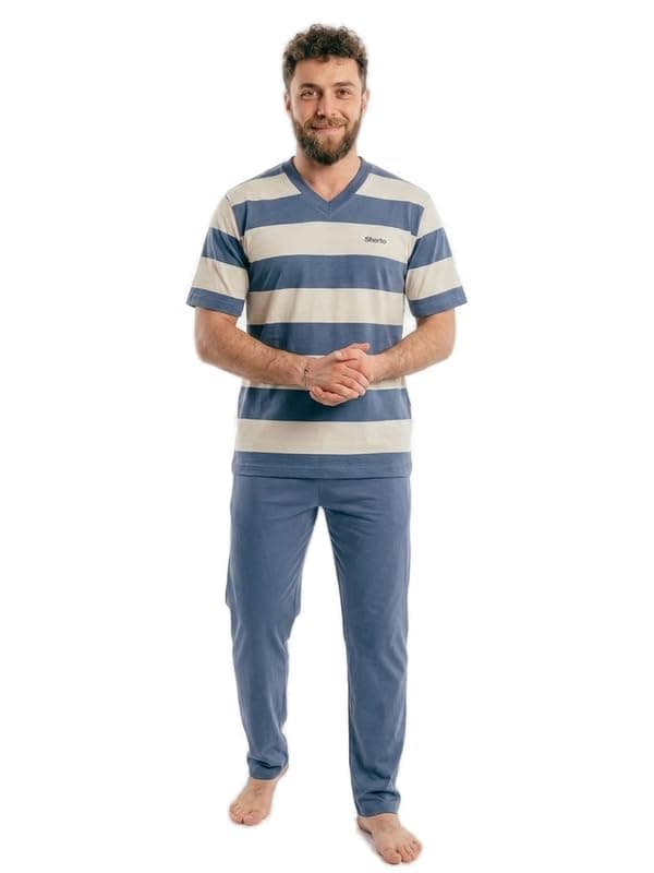Men's Striped Training Short Sleeves - 2235 Pajamas