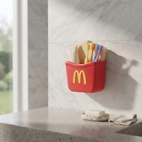 Adhesive French Fries Organizer for Brushes Cutlery and Pens