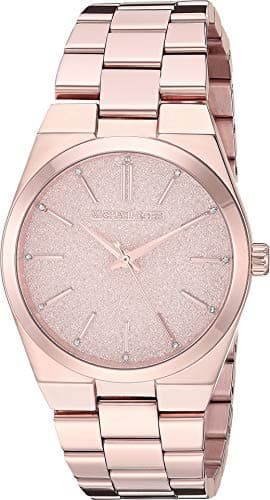 Michael Kors Watch for Women, Quartz Movement, Analog Display, Rose Gold Rose Gold Strap-MK6624