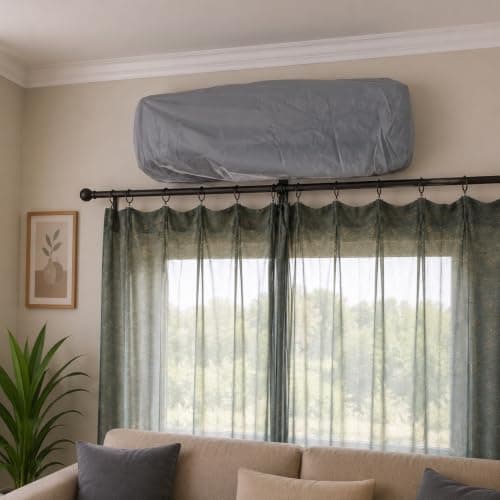 Large Premium Split Air Conditioner Cover 110 x 31 cm Decorative Dustproof Protective Cover for 2.25 HP and 3 HP Indoor AC Unit Washable Fabric Home Office Easy Install Durable Reusable(Gray)