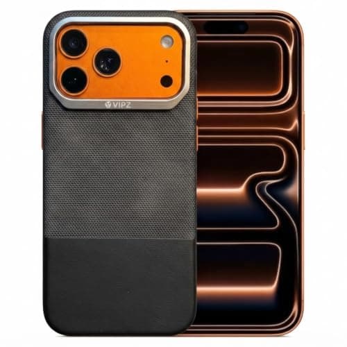 The Fabric Case (Compatible with iphone 17 Pro Max/iphone 18 Pro Max) Features Stylish Leather Texture Design With Built-In Interactive Rear Camera And Shock-Resistant Leather Edges (Black) Cellular phone case