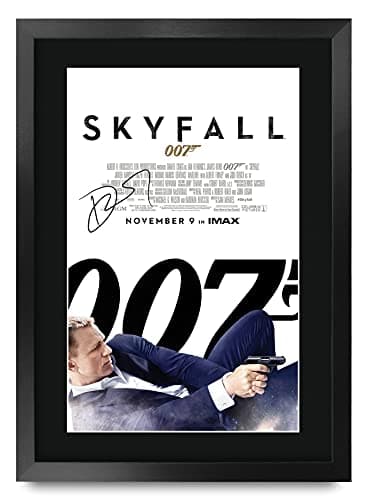 HWC Trading A3 FR James Bond - Skyfall Movie Poster Daniel Craig Signed Gift FRAMED A3 Printed Autograph Film Gifts Print Photo Picture Display