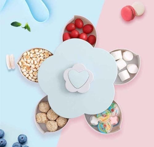 Generic snack tray, Features 5 separate compartments that open and close easily, Container for snacks, nuts, candies, and sweets, High-quality imported product, Available in multiple colors, .db Food storage container