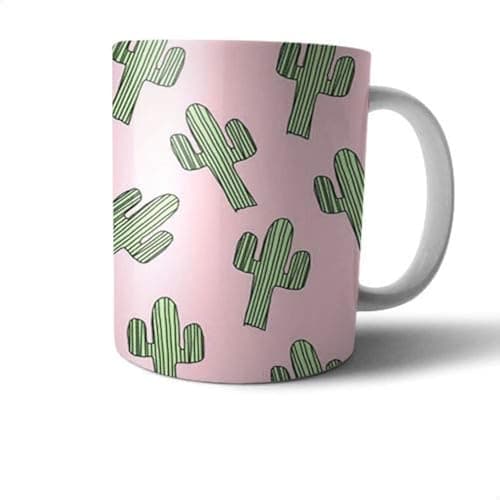 Ceramic Cactus Print Mug - Multi Color Drinking cup