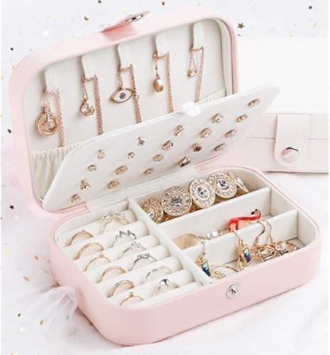 Rectangular Leather Jewelry Case Multi-Slot Box for Rings and Necklaces Jewelry storage