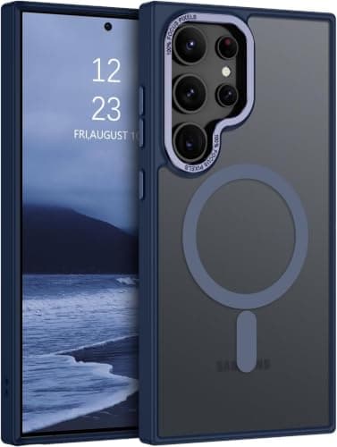 Case Cover Translucent Matte Slim Shockproof Magnetic Phone Case (Compatible with Samsung S26 Ultra) Women Men Girl Boy Protective Cover (Blue) Cellular phone case