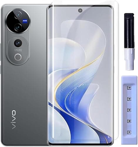 Zubitech Screen Protector for Vivo V40/V40 Pro - UV Glass 3D Curved Full Cover Tempered Glass With Full Glue Edge to Edge Coverage