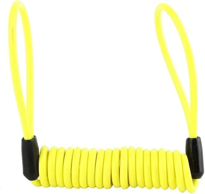 sacar wire coiled wire cable security reminder hard drive safety alarm motorcycle motorcycle lock helmet bag anti-theft rope - yellow