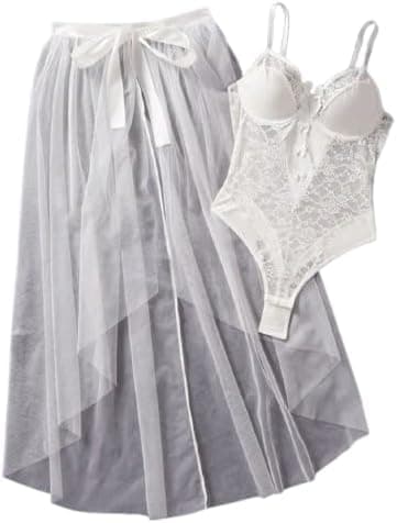 Lingerie for Women Lace with Split Skirt - Special Design with Soft Material - Suitable for Indoor Use (Code 7535) Apparel