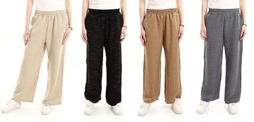 Red Circle Womens Bundle of 4 Comfortable Elastic Waist Summer Lounge Pants Bundle of 4 Comfortable Elastic Waist Summer Lounge Pants Outerwear