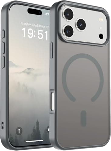 Magnetic for iPhone 17 Pro Case (Compatible with MagSafe)(Military Grade Drop Protection) Translucent Matte Shockproof with Anti-Fingerprint Phone Cover 2025,Wine Red (Gray) Cellular phone case