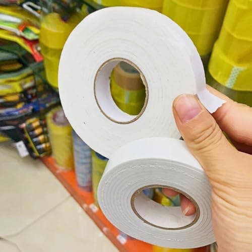 Heavy Duty Double Sided Mounting Tape, 2 Rolls, Total 2 Meters, Strong Adhesion, Clean White Color, Cut to Size, Ideal for Crafts, DIY, Home Decor and Holds Up To 900 Grams