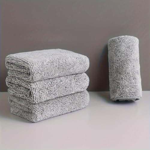 10 Pack Gray Microfiber Cleaning Towels Soft Absorbent Multipurpose Cloths
