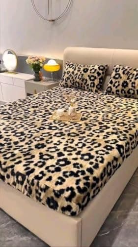 Soft Fur Double Bed Cover Set 160cm with 2 Pillowcases Luxury Winter Bedding Bed linen set