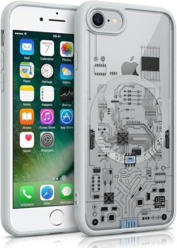 Compatible with iPhone 7/8 Electronic Clear Hard Case Shockproof Durable Material Gives Your Phone Strong Protection and Premium Look (Grey) Portable electronic device cover