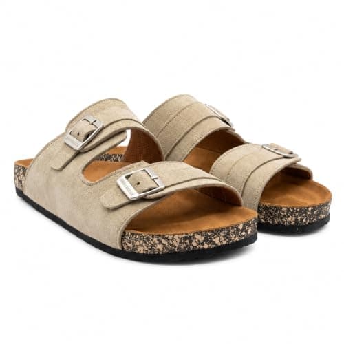 Now Shoes Men's Double-Buckle Slide Sandals with Adjustable Straps | Adjustable double-buckle slide sandal