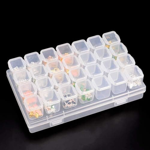 28 Compartment Storage Box Organizer for Jewelry Beads and Small Items