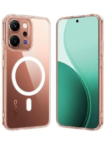 Case Cover Transparent (Compatible with Vivo V70) Protective Phone Case with Frame And Magnetic Feature Anti Yellowing Supports Wireless Charging Lightweight and Durable (Clear) Cellular phone case