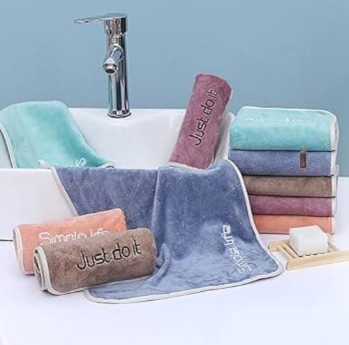 Generic Microfiber Face Towel Set, 5 Pack, Multicolour, 40 x 80 cm, Multi-Purpose for Drying, Wiping, and Polishing, .db