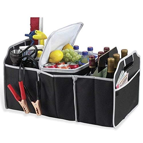 Folding Car Trunk Organizer 3 Compartment Portable Storage Box Bag Black