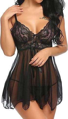 لانجري سكسى لانجري مثير بيبي دول قصير بلاى سوتس شفاف قميص نوم حريمى أنيق من Four H كود 109 Nightgown nightshirt