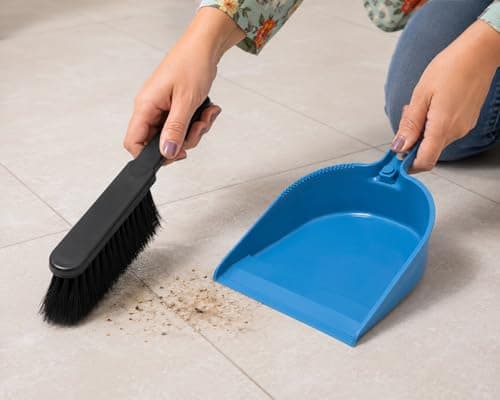 Dustpan And Brush Set Random Colors Compact Cleaning Brush With Ergonomic Handle Plastic Dust Pan For Home Office Kitchen Table Floor Quick Dust Cleaning Tool Set