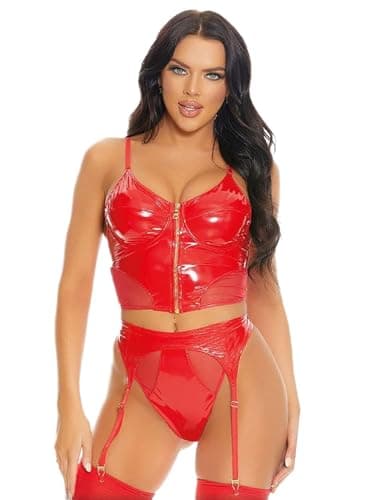 NF22 Babydoll Soft Leather Playsuit Costume outfit