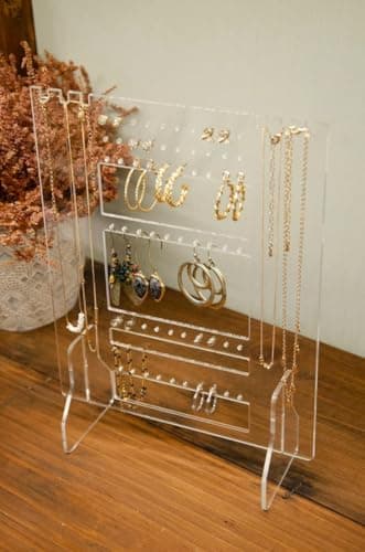 Large Clear Acrylic Earring Accessories Organizer Organizer for Jewelry Storage in a Tidy and Practical Way with Stylish Modern Design for All Bedrooms