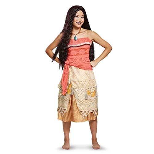 Disguise Women's Moana Deluxe Adult Costume, Red, L (12-14) Costume outfit