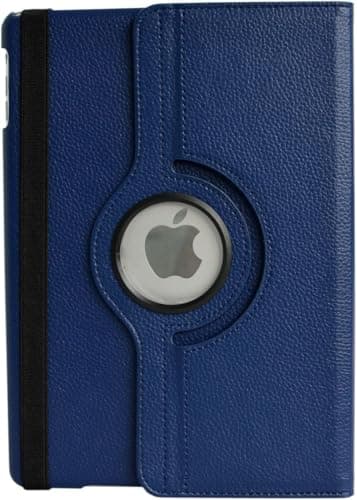 360 Degree Rotating Tablet Leather Case Cover Compatible with (Navy, Apple iPad (2nd generation)) Portable electronic device cover