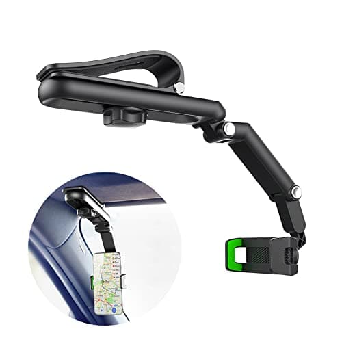 AISEN Sun Visor Phone Holder for Car, Universal Adjustable Spring Clip Cell Phone Holder for 4-7.2" Smartphones Portable electronic device mount