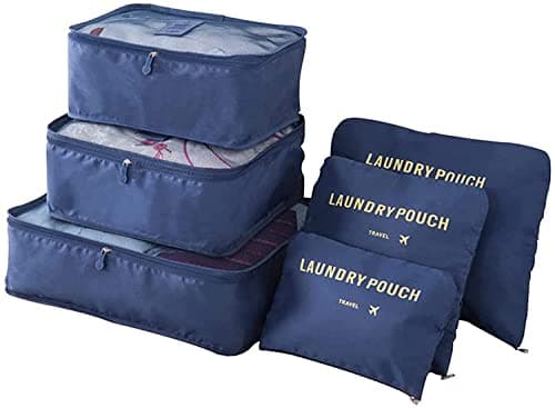 Styleys Navy Blue 6 in 1 Travel Laundry Pouch Cosmetics Makeup Bags Cubes Storage bag