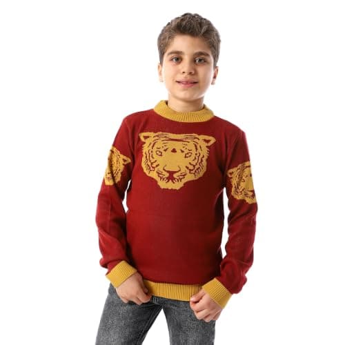 CAESAR Womens Unisex wool pullover featuring a lion design on the chest Unisex wool pullover featuring a lion design on the chest Outerwear