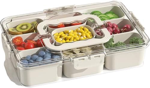 7-Piece Plastic Food Storage Serving Set with Locking Lids and Handles
